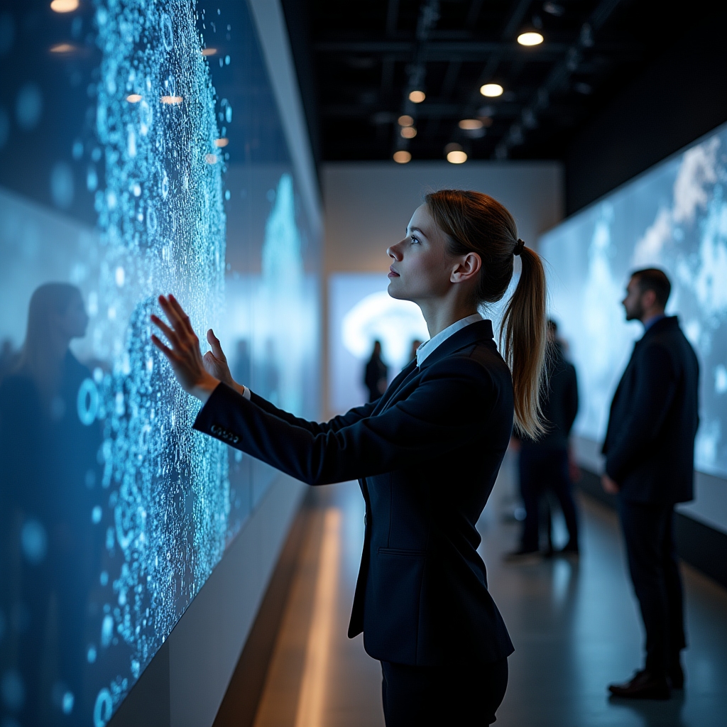 Галерейная инсталляция с AI-искусством